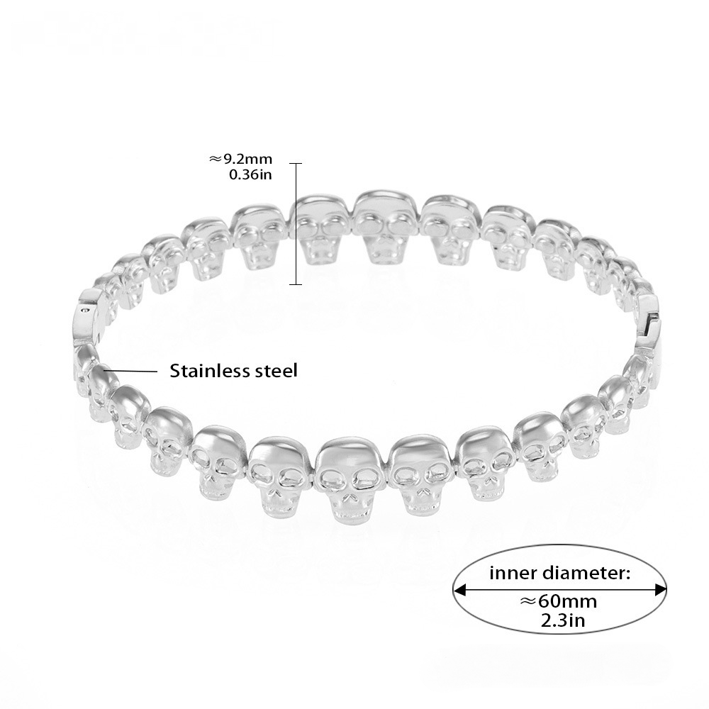 Skull 18K Gold PVD Stainless Steel Bracelet