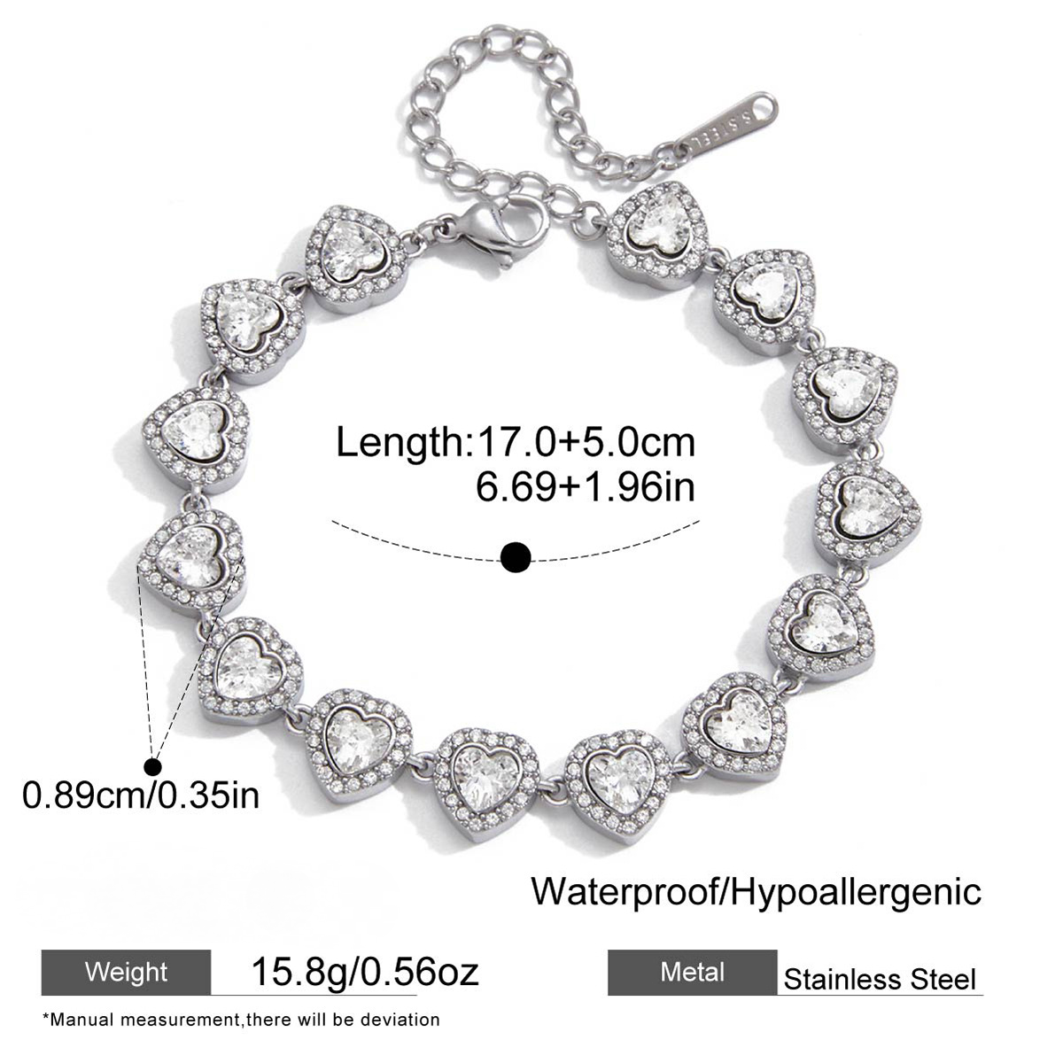 Stainless Steel Cubic Zirconia Tennis Bracelet Collection