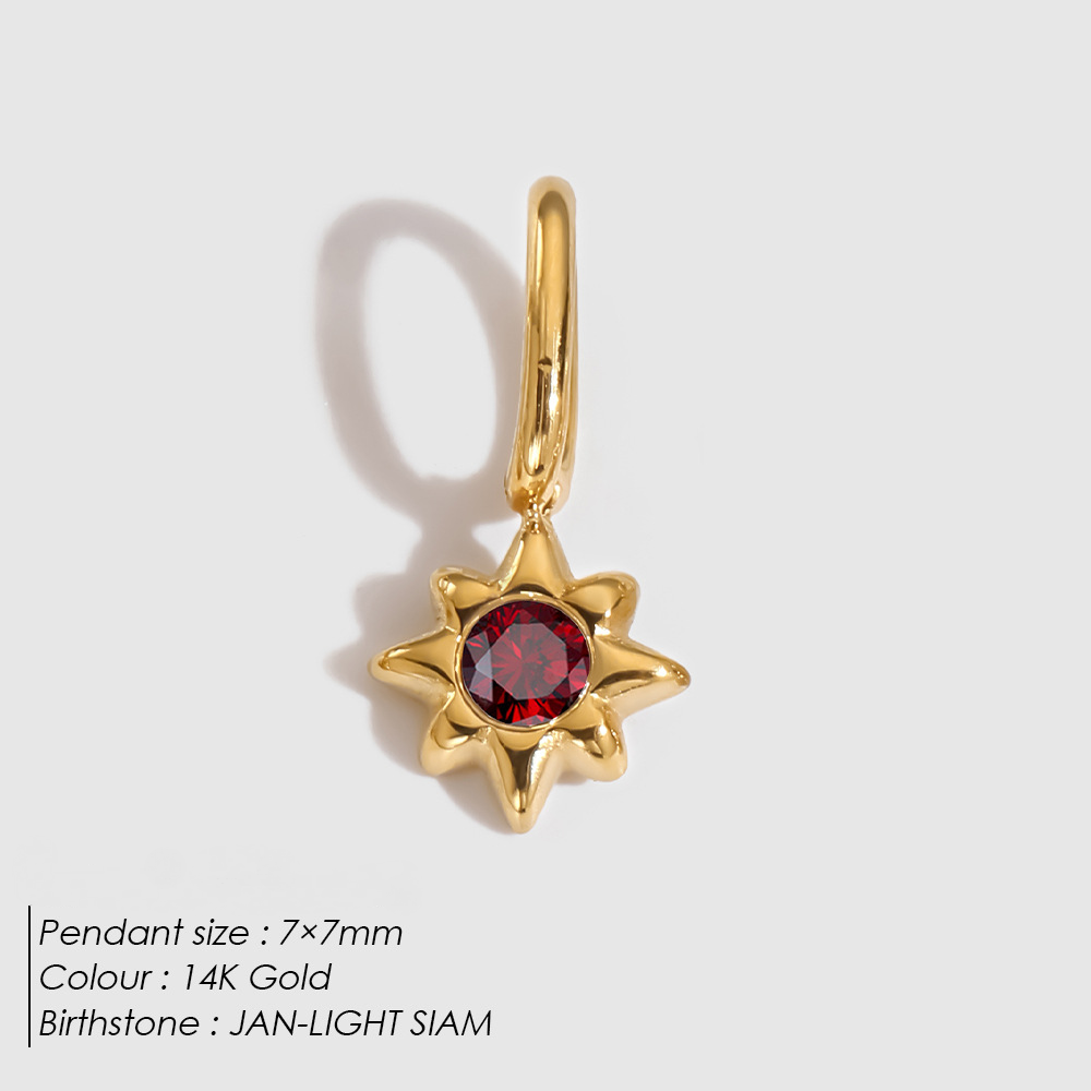 Stainless Steel Cubic Zirconia Star Pendant