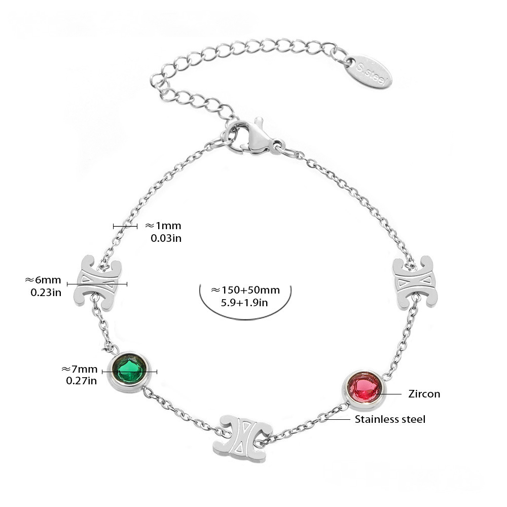 Double C Cubic Zirconia Necklace Bracelet Jewelry Suit