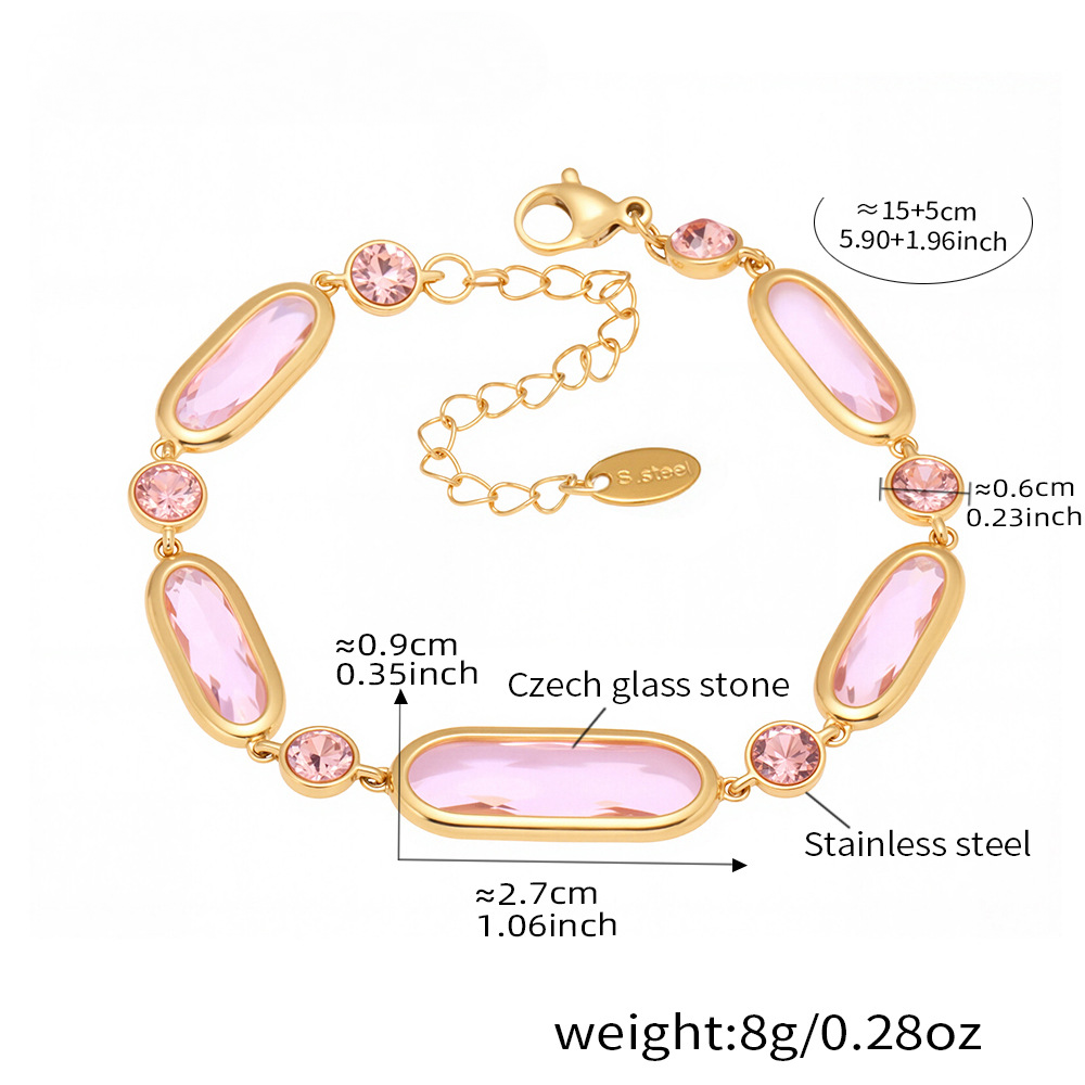 Light Luxury Cut Czech Glass Splicing Bracelet