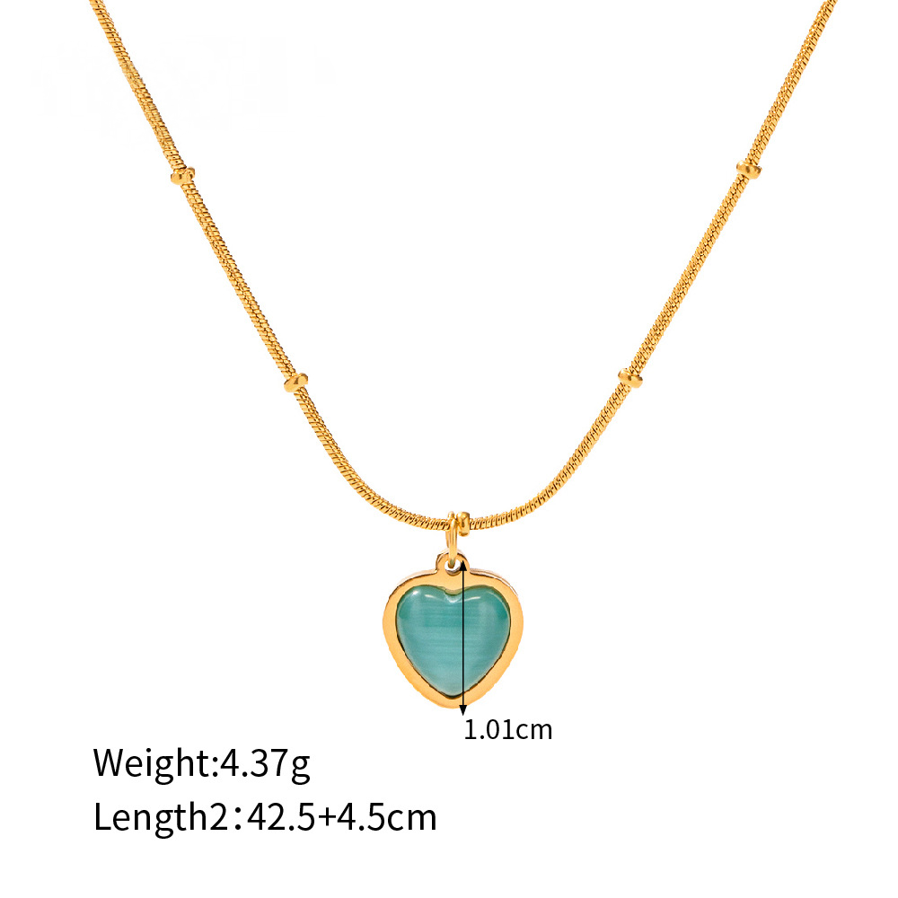 Stainless Steel Heart Pendant Necklace Combination