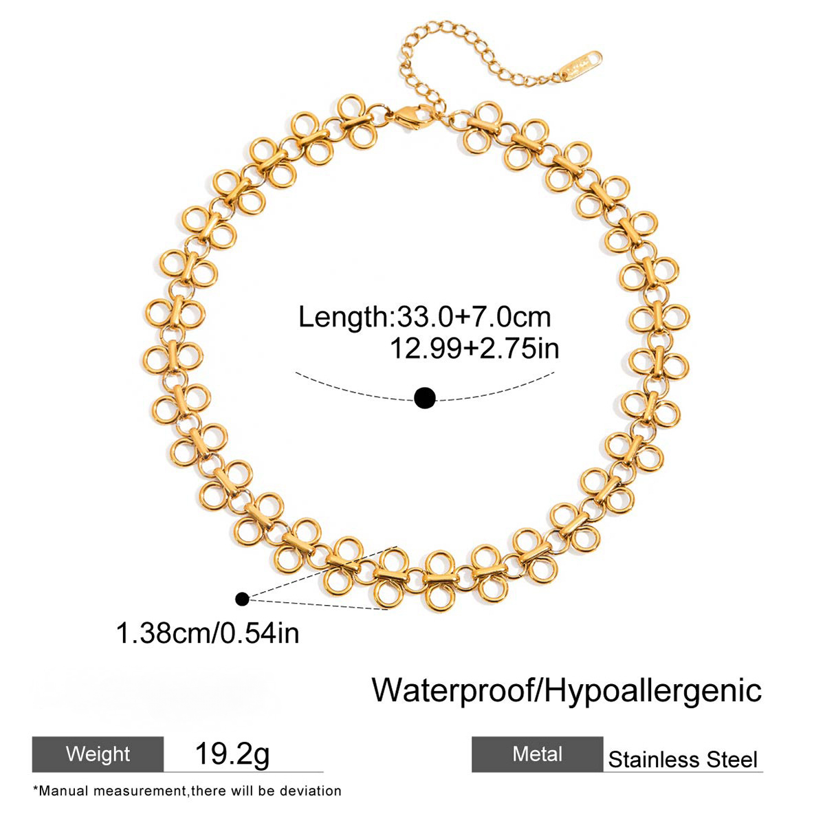 Stainless Steel Four-leaf Choker Necklace