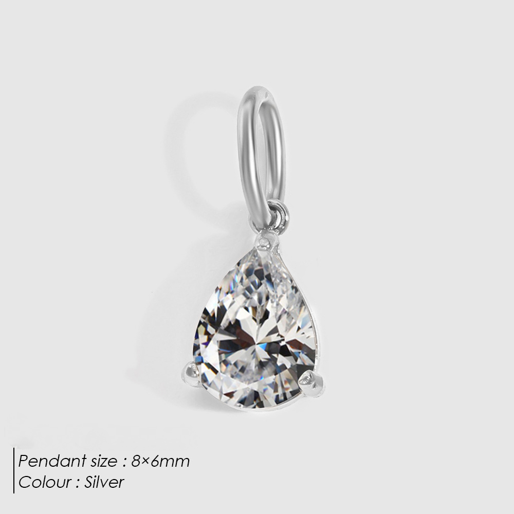 Stainless Steel Cubic Zirconia DIY Necklace Pendant