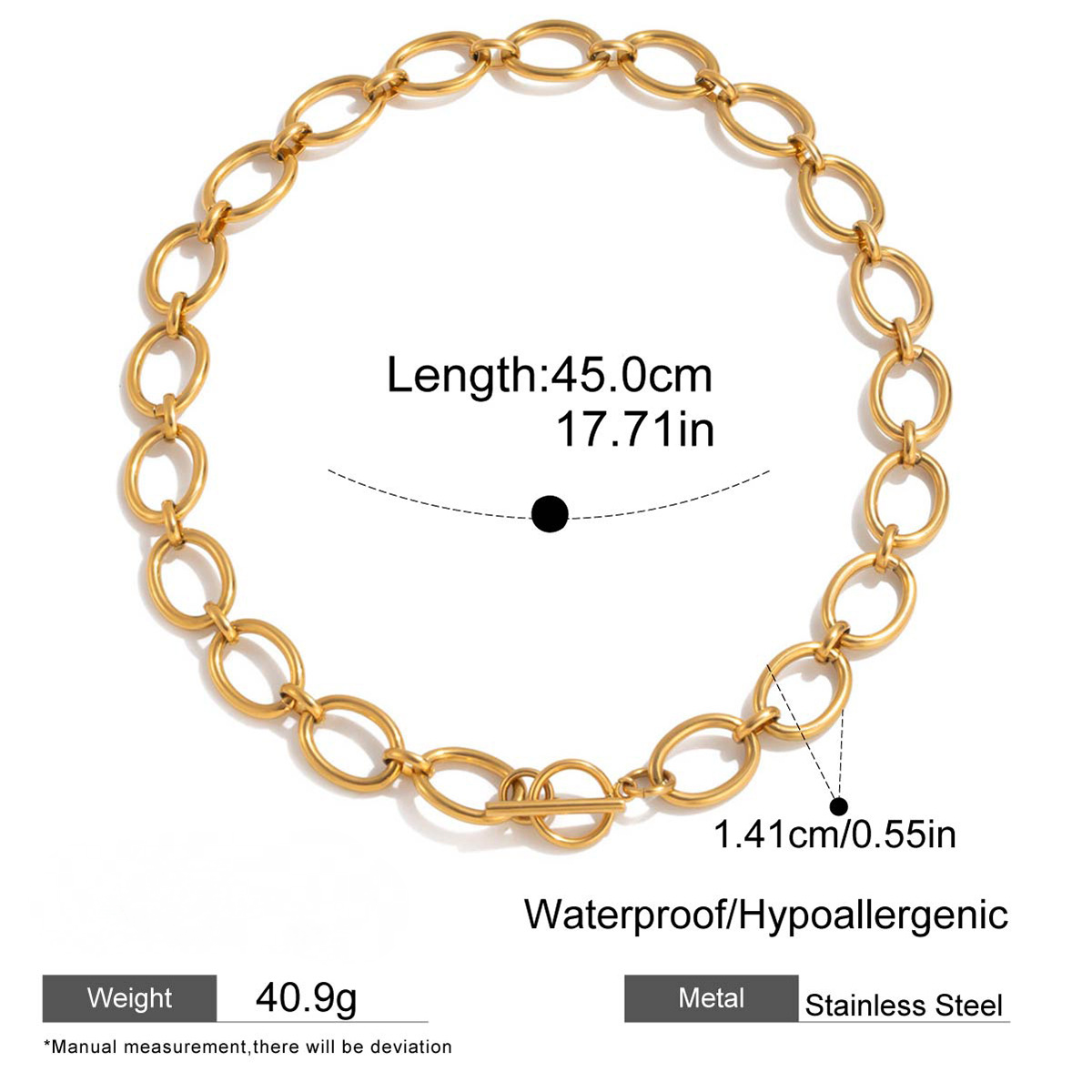 Stainless Steel Geometric Circle Necklace