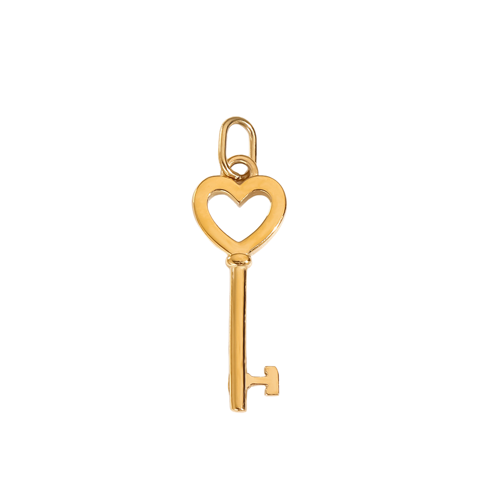 Stainless Steel Heart-shaped Small Key Pendant