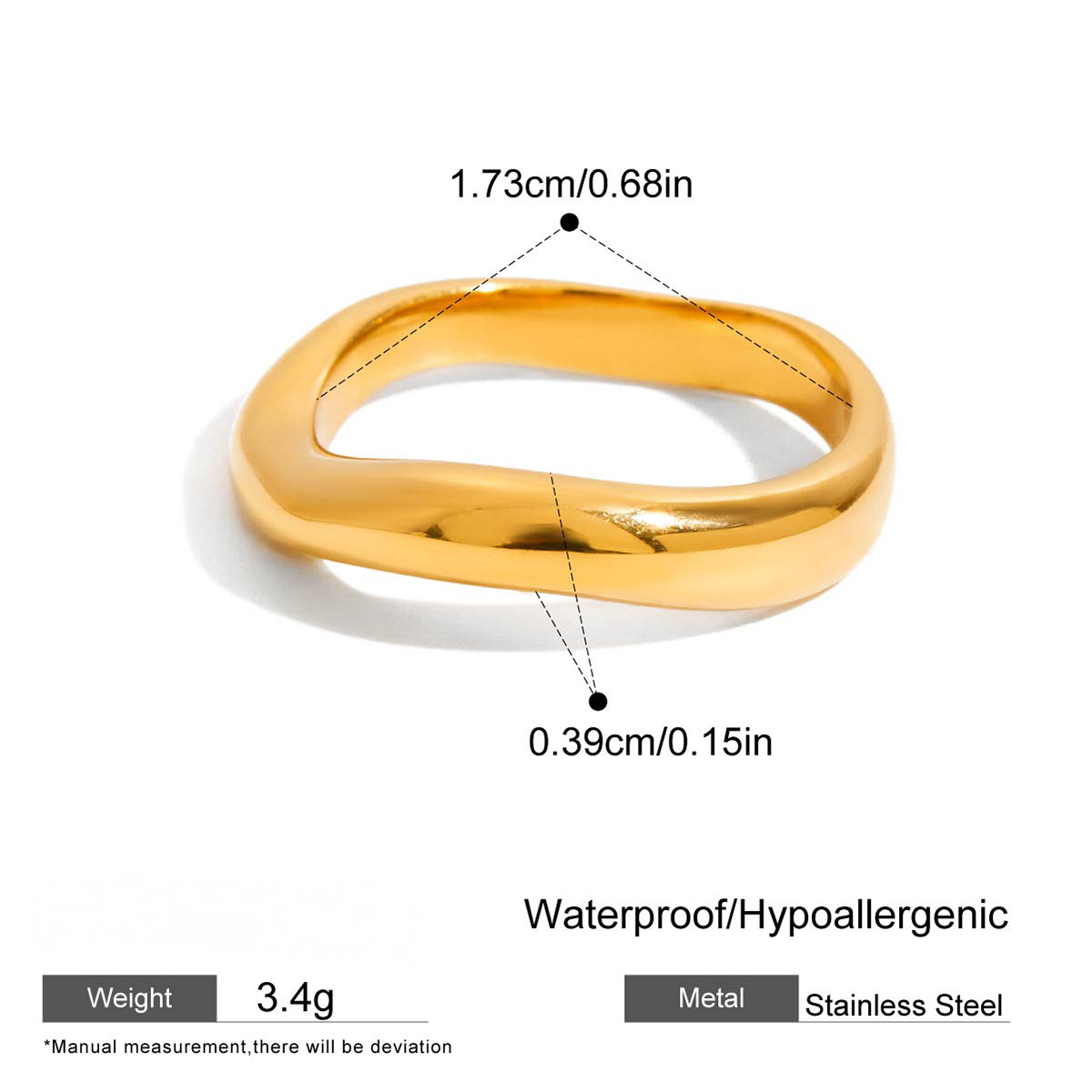 Stainless Steel White Cubic Zirconia Ring