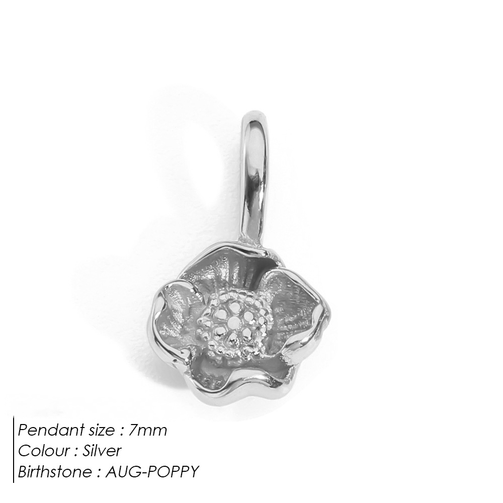 Stainless Steel Birthday Three-dimensional Flower Pendant