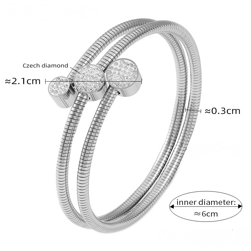 Stainless Steel Light Luxury Style Multi-layer Bracelet