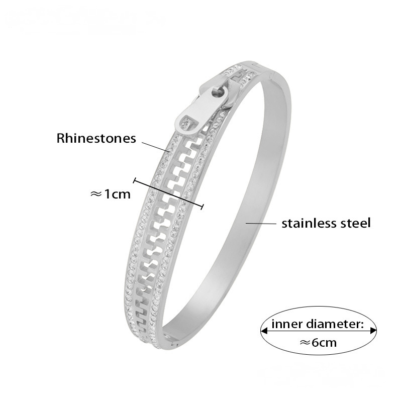 Creative Zipper Stainless Steel Bangle Bracelet