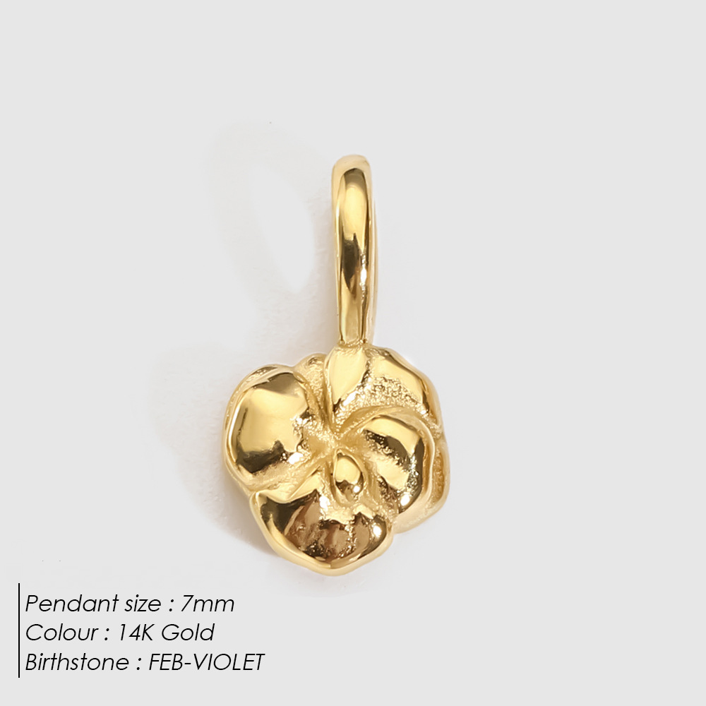 Stainless Steel Birthday Three-dimensional Flower Pendant