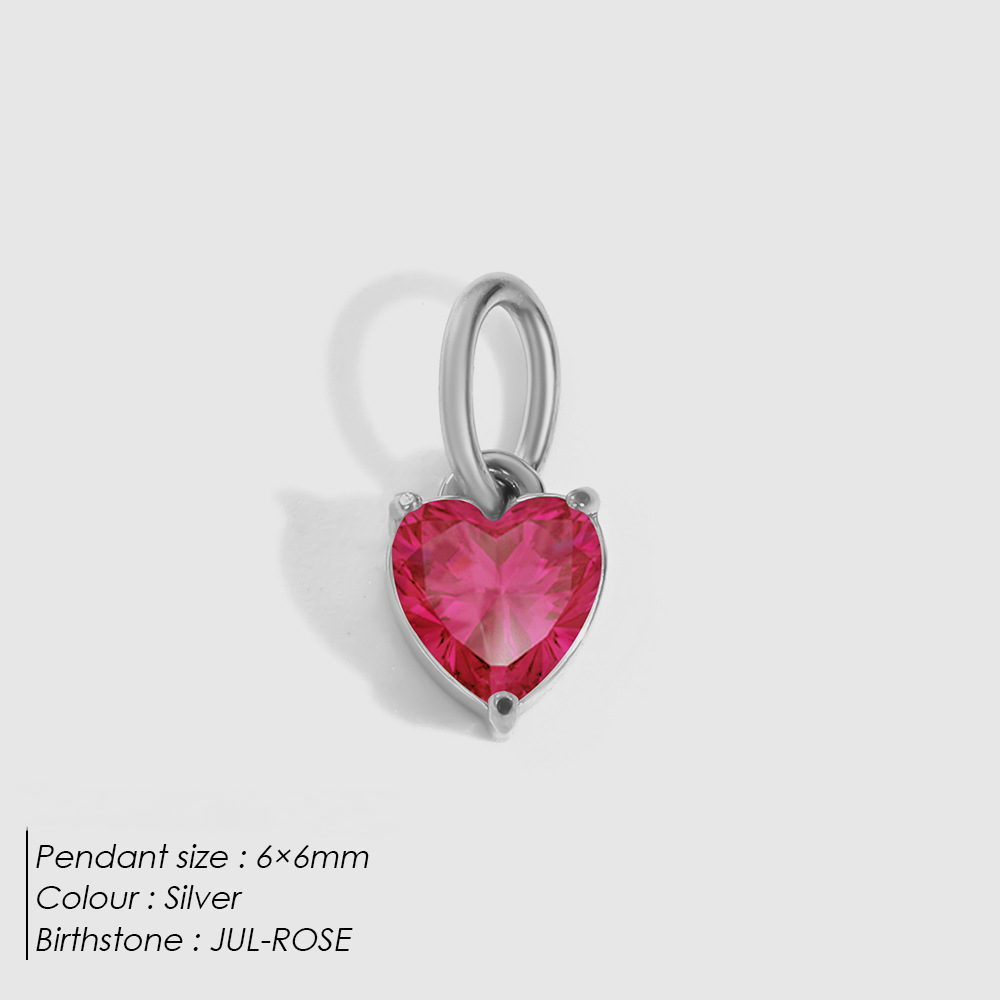 Stainless Steel Heart-shaped Cubic Zirconia Pendant