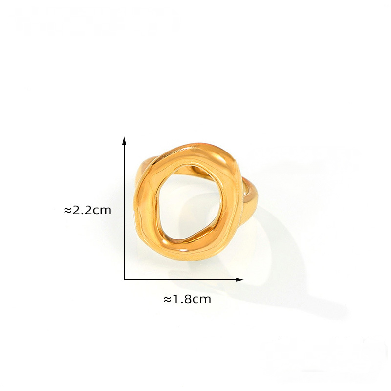 Geometric Hollow Irregular Stainless Steel Ring