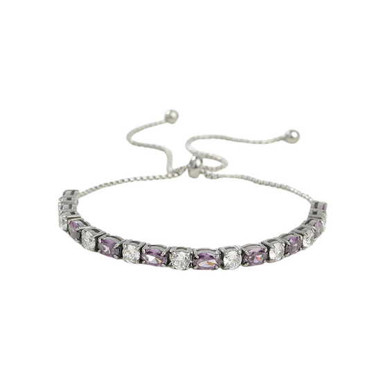 4mm Colored Stone Gradient Adjustable Tennis Bracelet