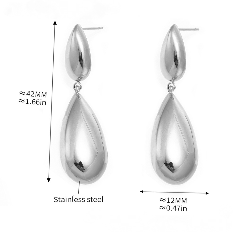 Stainless Steel Water Drop Earrings