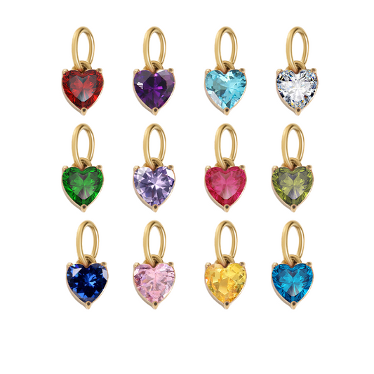 Stainless Steel Heart-shaped Cubic Zirconia Pendant
