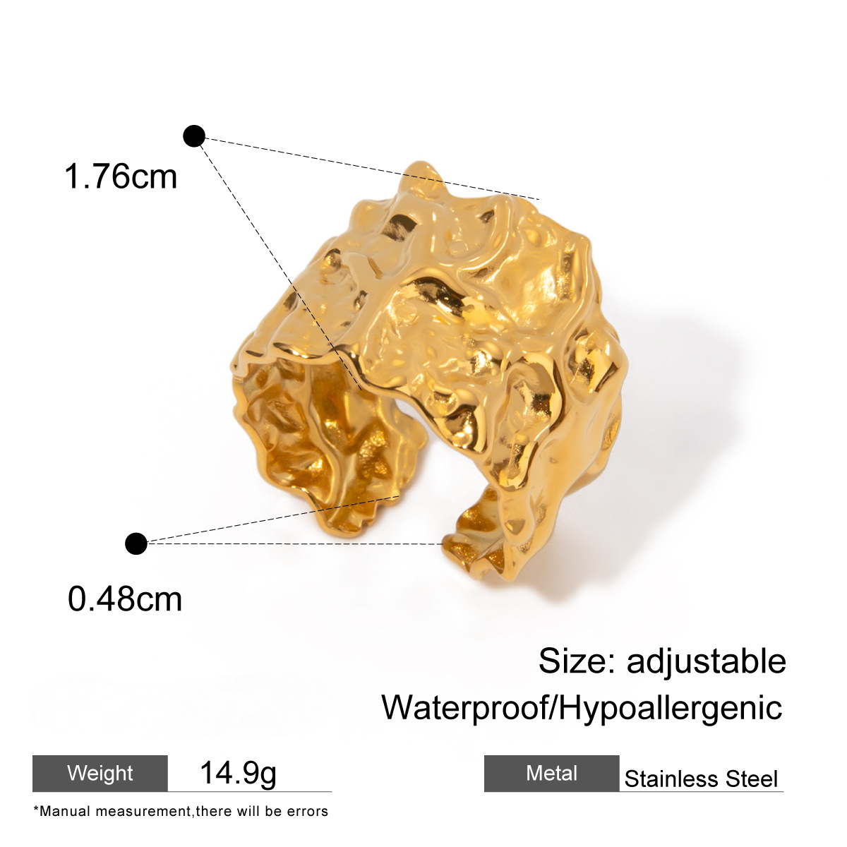 Stainless Steel Exaggerated Flower Ring