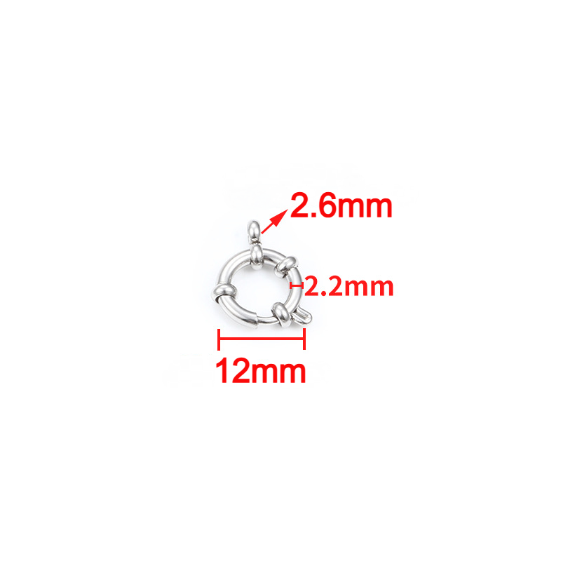 5 Pack Stainless Steel DIY Round Spring Buckle