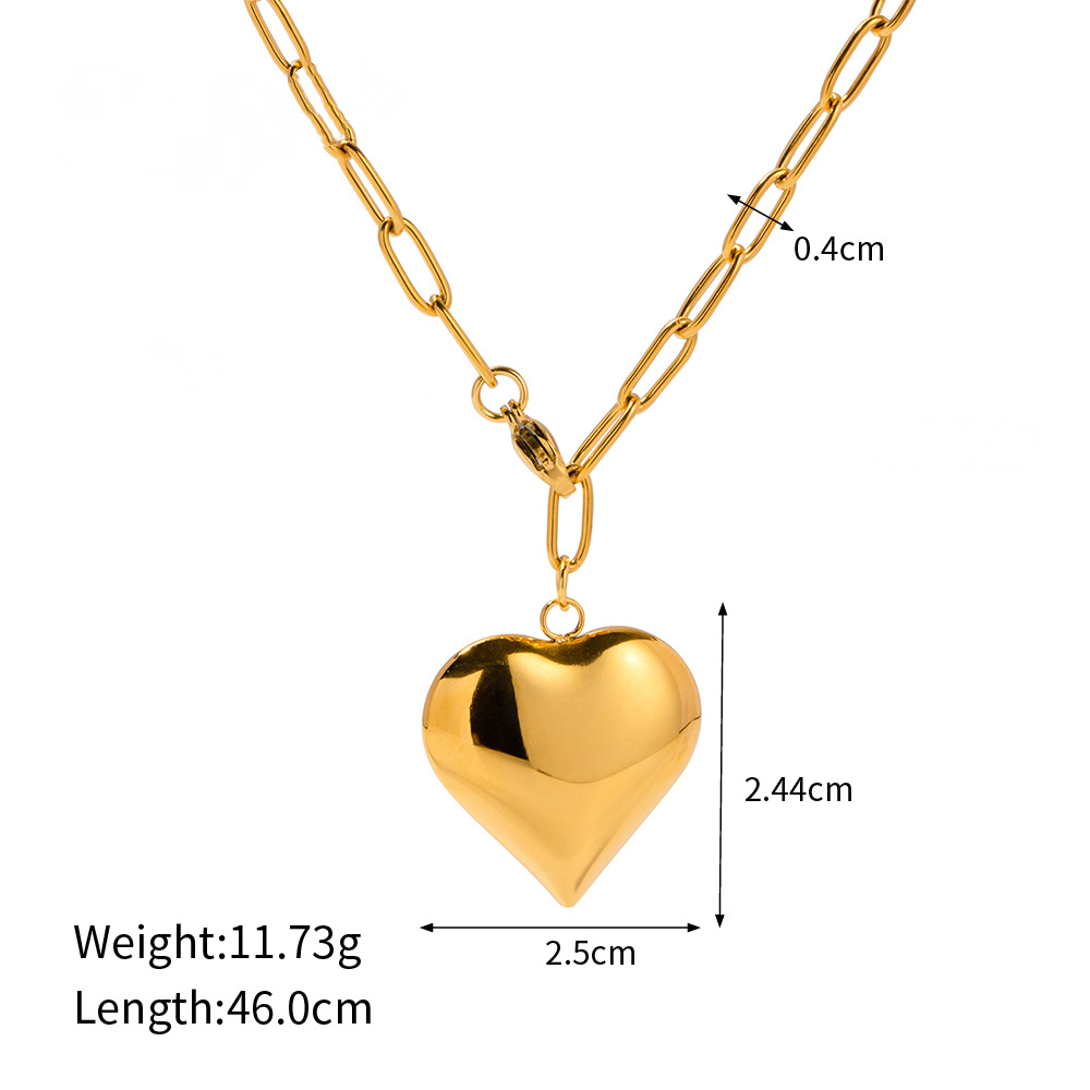 Stainless Steel Heart Pendant Necklace Combination