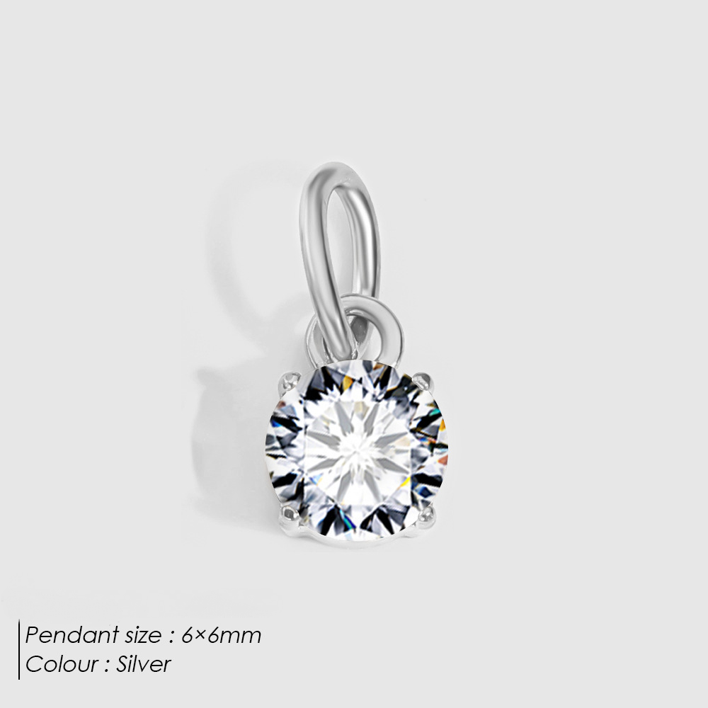 Stainless Steel Cubic Zirconia DIY Necklace Pendant