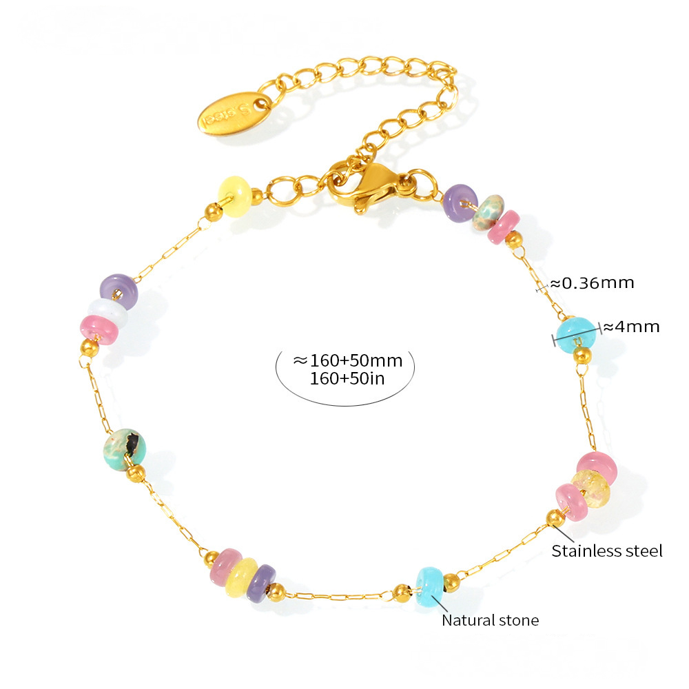 Rainbow Cute Beaded Necklace Bracelet Jewelry Suit
