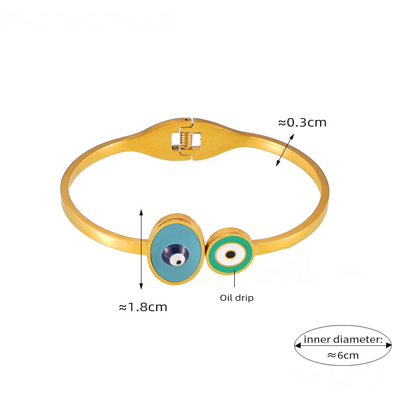 Stainless Steel Cartoon Eye Shape Oil Drop Bracelet
