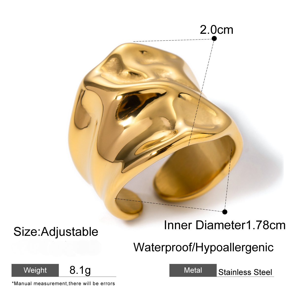 Stainless Steel Geometric Design Pearl Ring