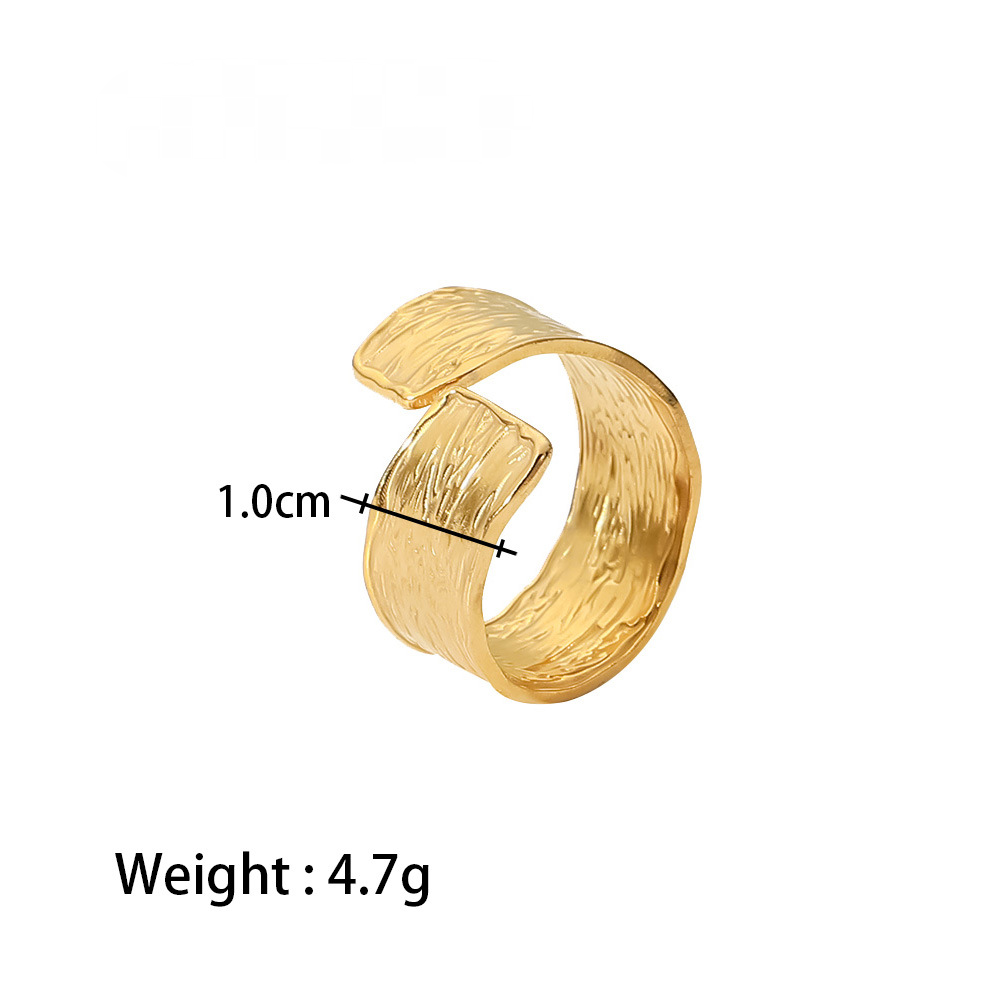 Stainless Steel Retro Heart Geometric Ring