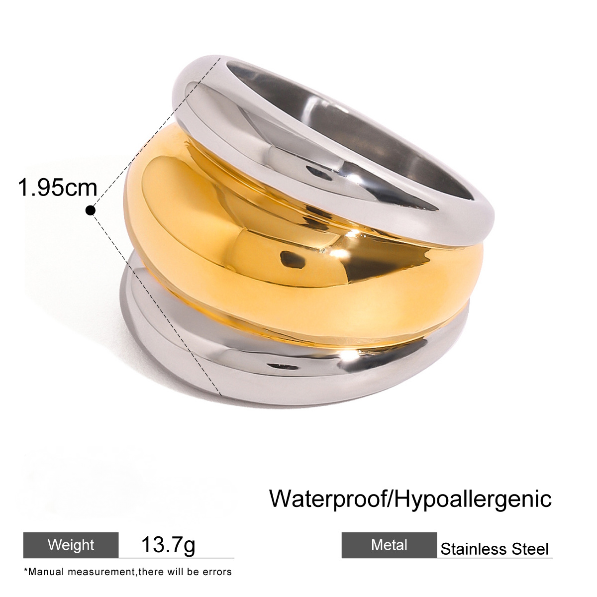 Stainless Steel Exaggerated Retro Ring