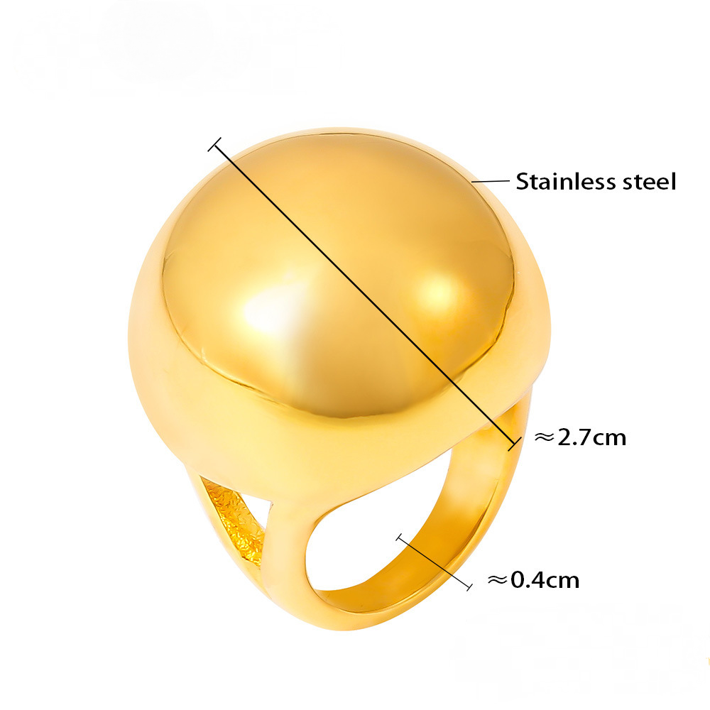 Stainless Steel Exaggerated Ball Ring