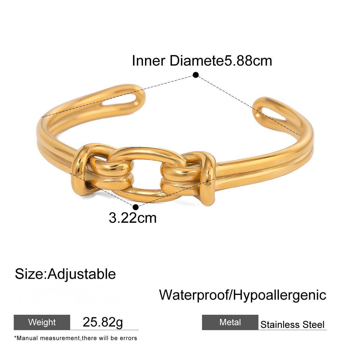 Stainless Steel Knot Cuff Bracelet