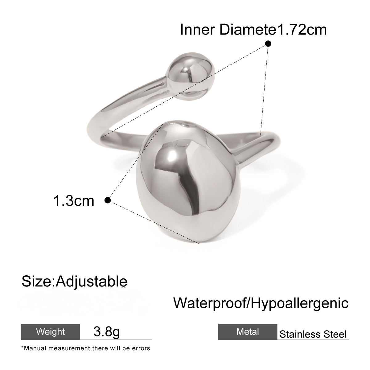 Stainless Steel Round Open Ring
