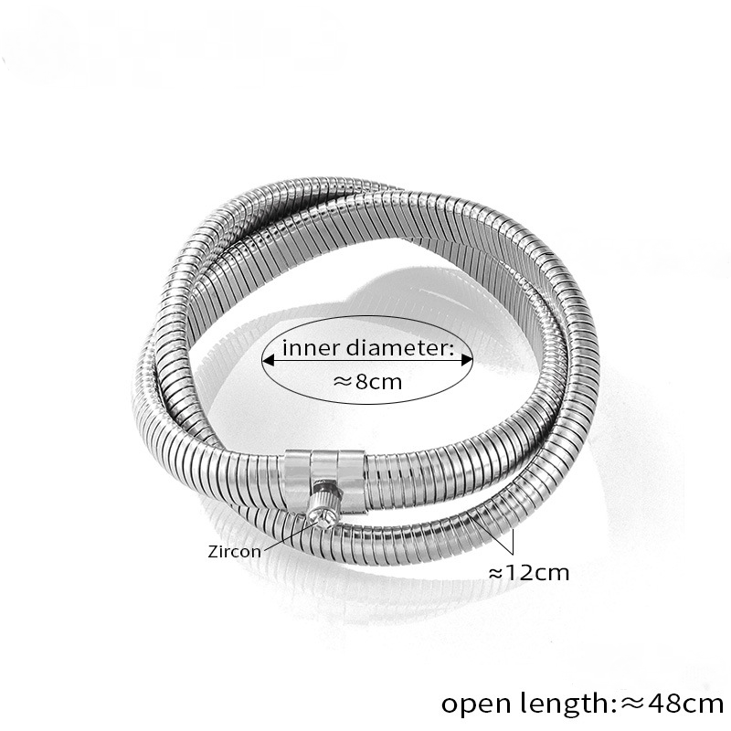 Stainless Steel Cubic Zirconia Double Textured Bracelet