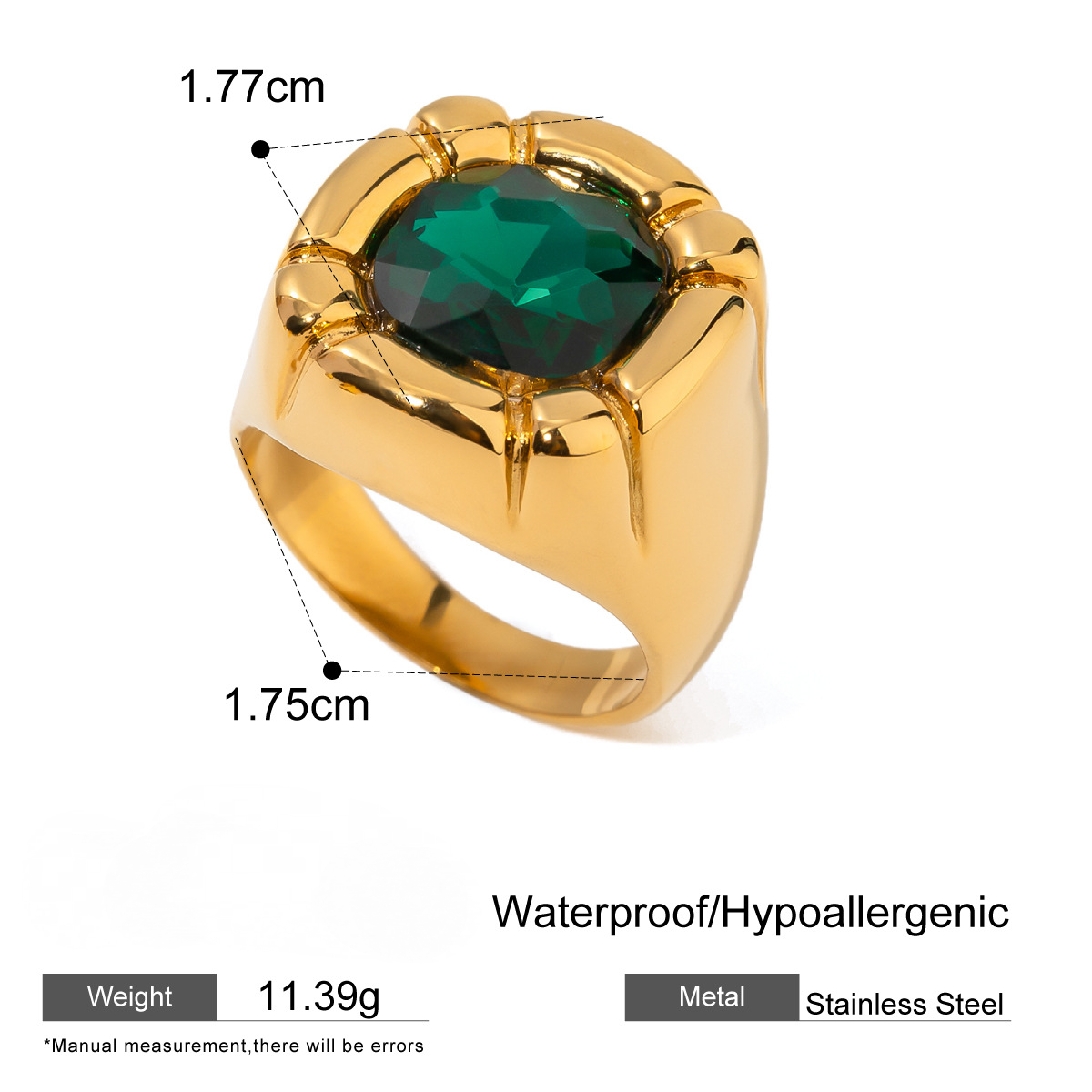 Light Luxury Stainless Steel Cubic Zirconia Ring Combination