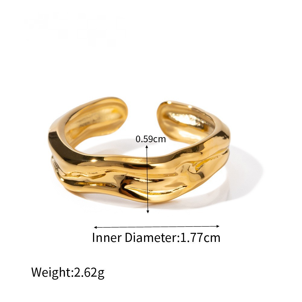 Stainless Steel Retro Heart Geometric Ring