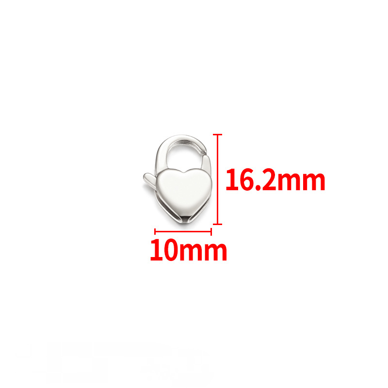 Stainless Steel Heart-shaped Lobster Clasp