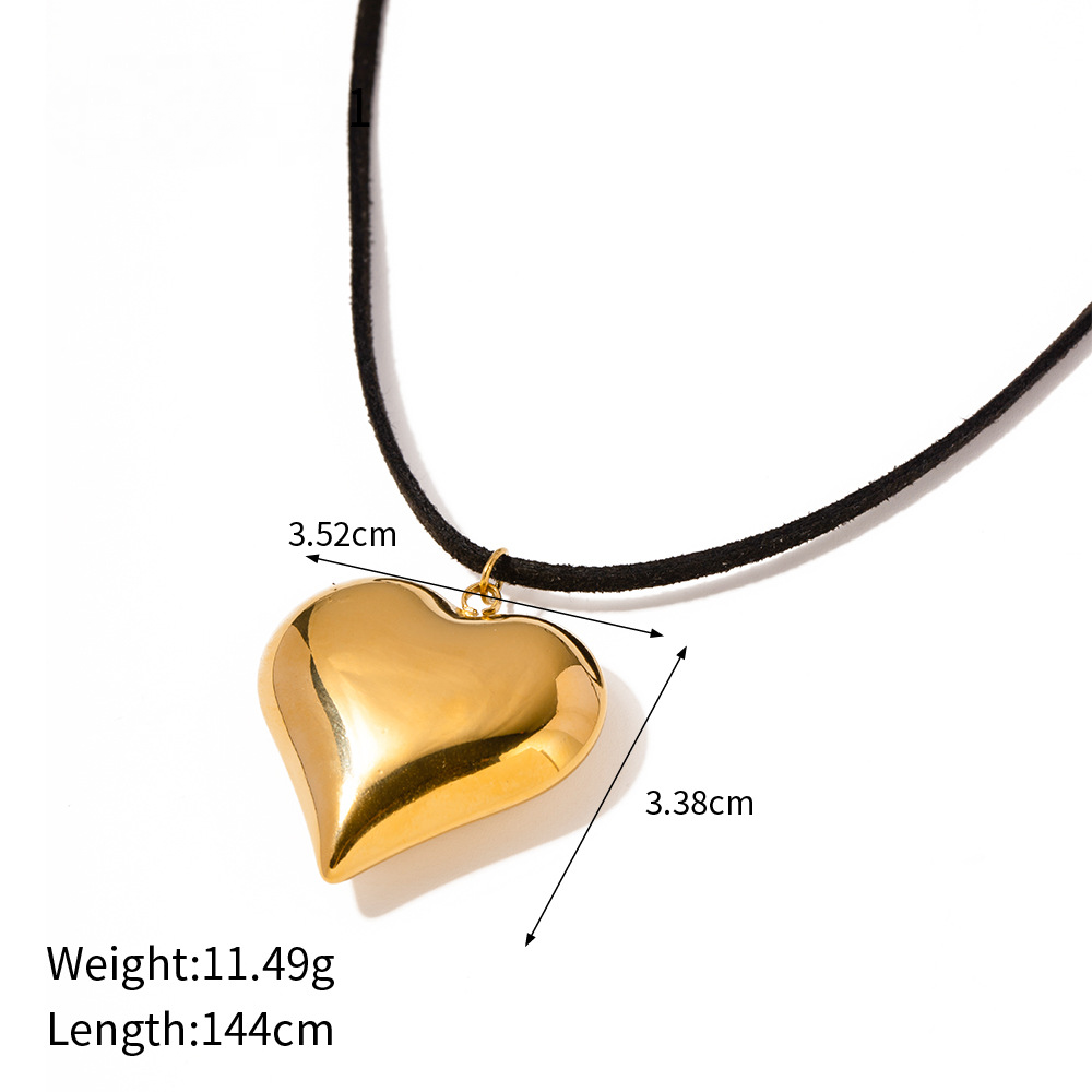 Stainless Steel Heart Pendant Necklace Combination