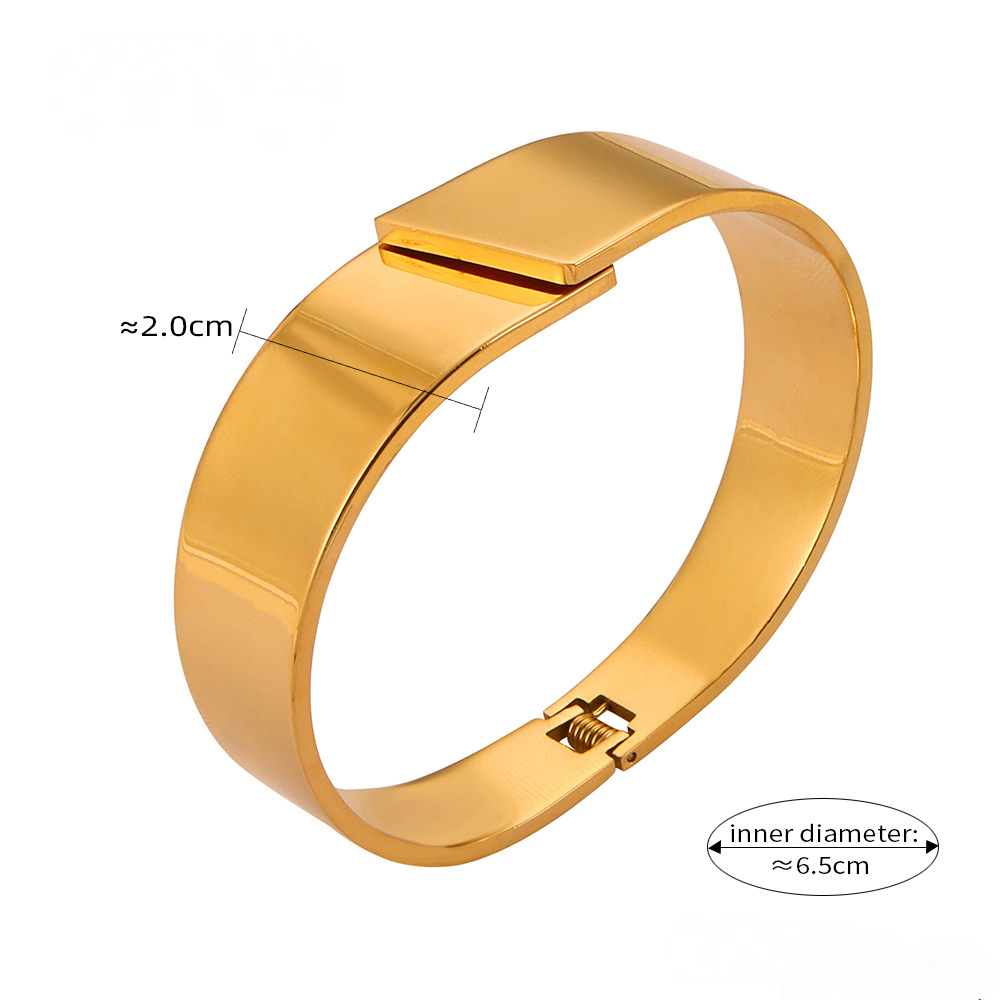 Simple Polished Water Drop Stitching Stainless Steel Bracelet
