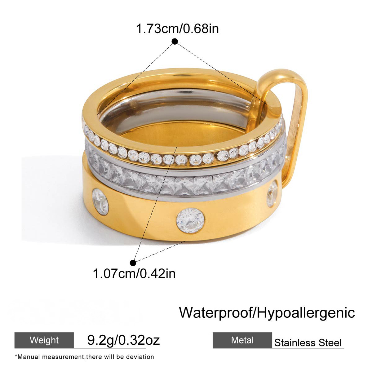 Stainless Steel Multi-ring Stackable Rings