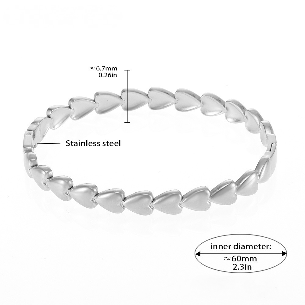 Stainless Steel 18K Gold PVD Heart Shape Bracelet
