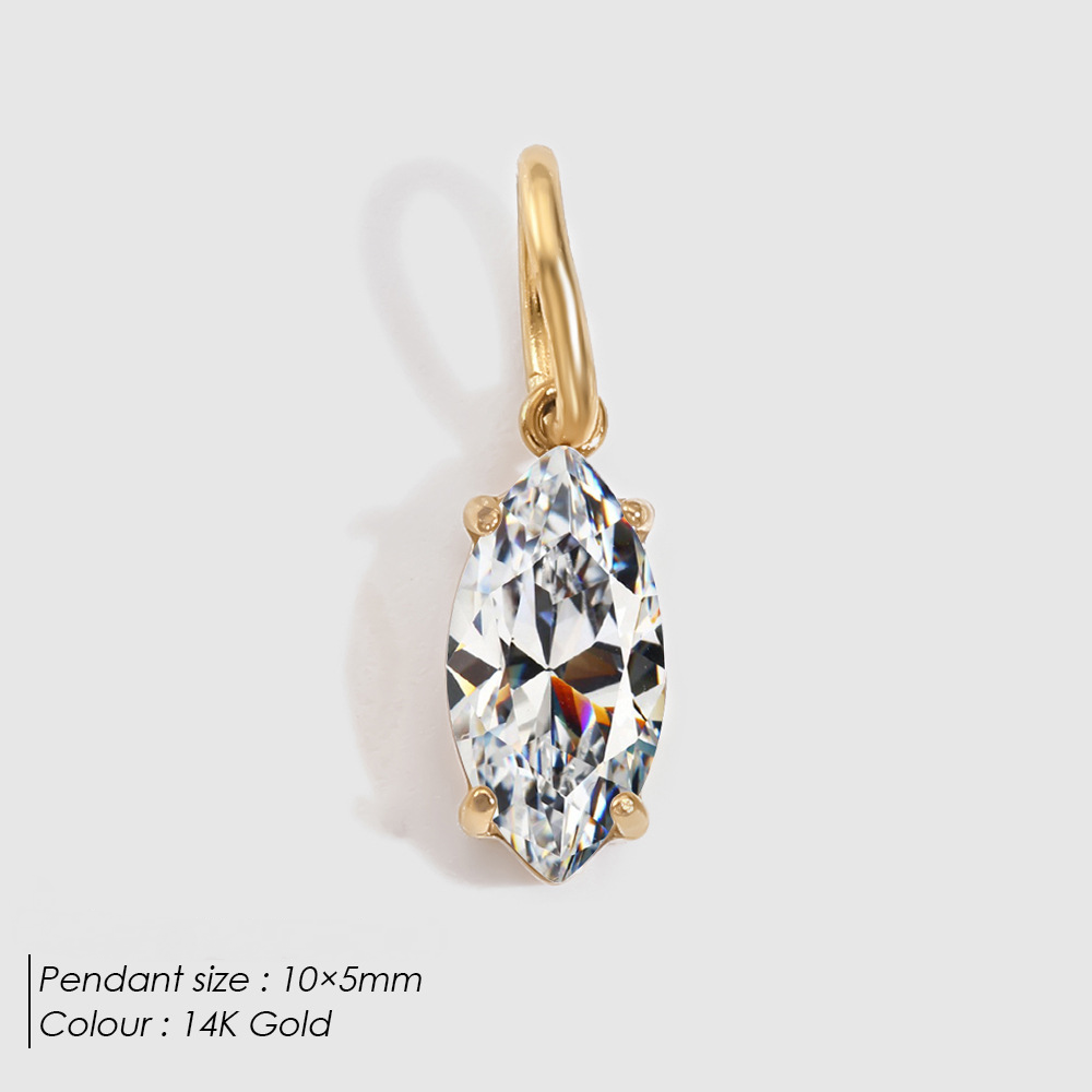 Stainless Steel Cubic Zirconia DIY Necklace Pendant
