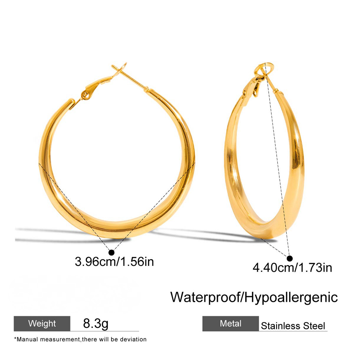 Stainless Steel Large Hoop Earrings