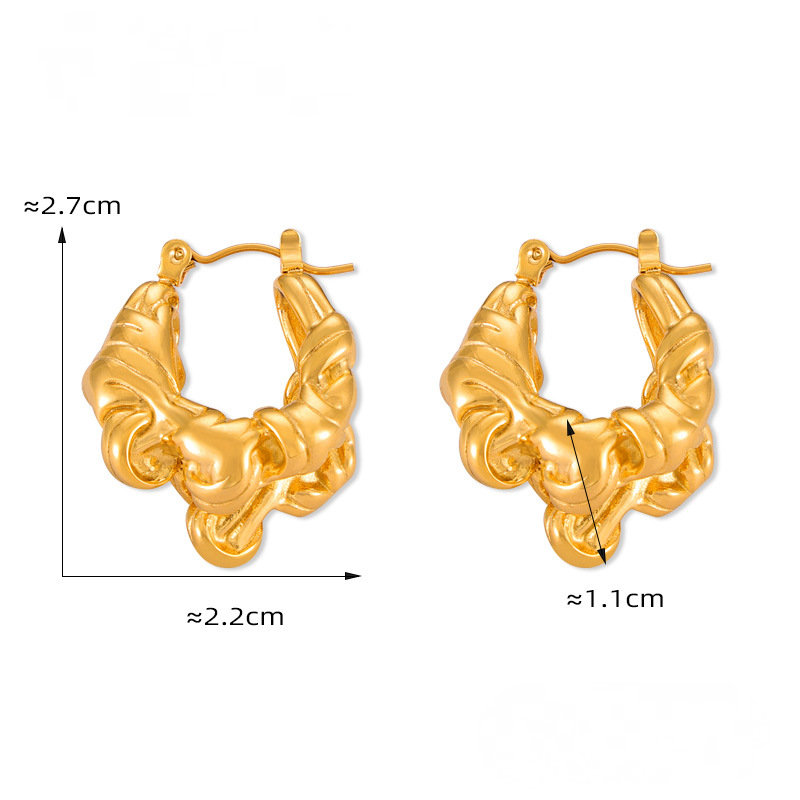 Stainless Steel Vintage Wire Knot Design Hoop Earrings