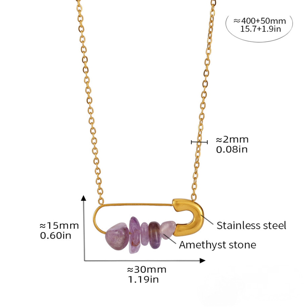Stainless Steel Paper Clip Pendant Necklace
