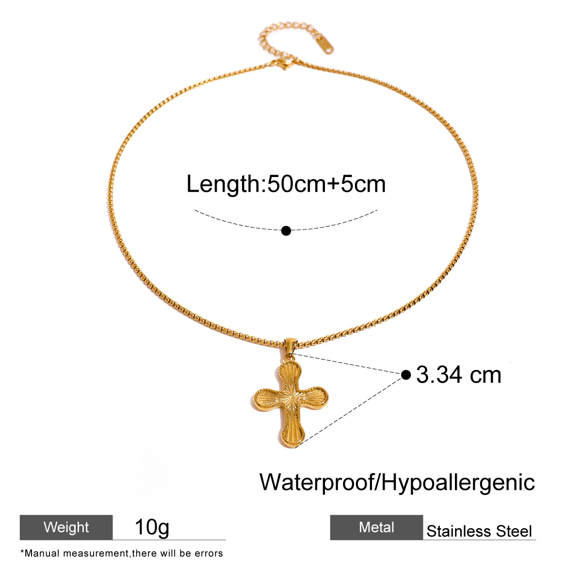 Stainless Steel Cubic Zirconia Cross Pendant Necklace Collection