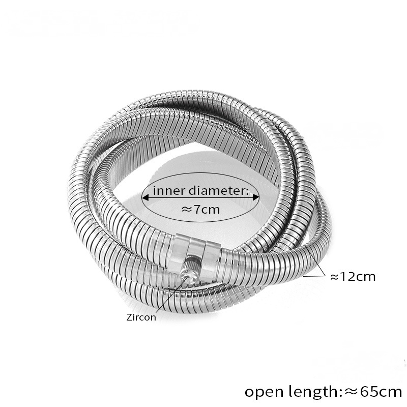 Stainless Steel Cubic Zirconia Double Textured Bracelet