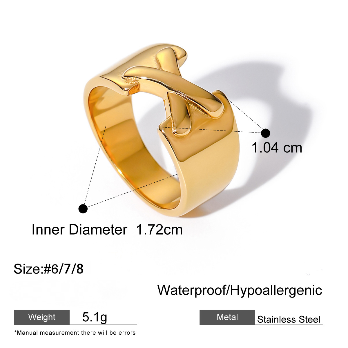 Stainless Steel Light Luxury CZ Geometric Line Ring