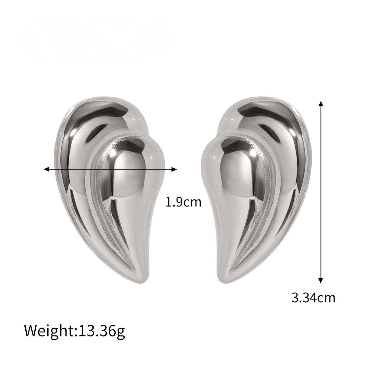 Stainless Steel Heart-shaped Geometric Stud Earrings