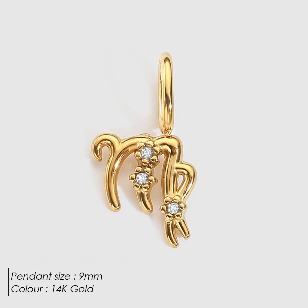 Stainless Steel Diamond-encrusted Constellation Necklace Pendant