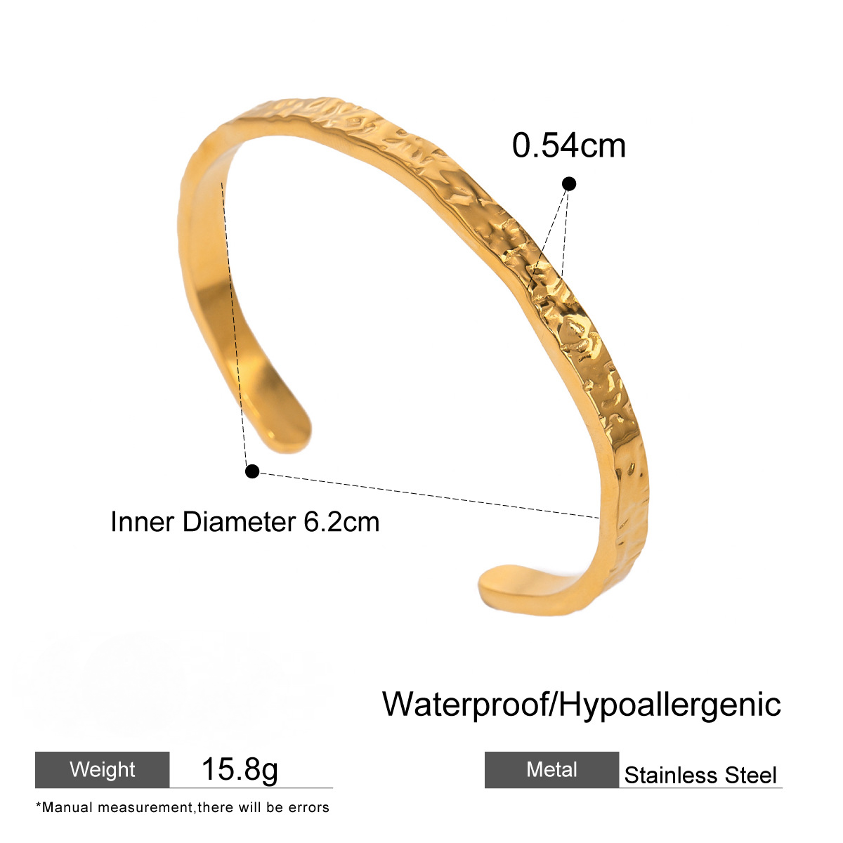 Stainless Steel 18K Gold PVD Geometry Bracelet